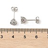 925 Sterling Silver Moissanite Rhinestone Stud Earrings EJEW-U042-05P-03-3