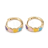 Brass Enamel Hoop Earrings EJEW-D274-04G-1