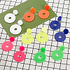ANATTASOUL 6 Pairs 6 Colors Acrylic Donut Dangle Stud Earrings with Steel Iron Pins for Women EJEW-AN0004-38-7