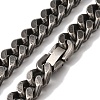 201 Stainless Steel Cuban Link Chain Necklaces NJEW-H033-05A-AS-2