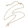 Coconut Tree Brass Micro Pave Clear Cubic Zirconia Pendant Necklaces NJEW-JN05148-02-4