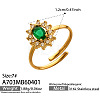 316L Stainless Steel Micro Pave Cubic Zirconia Cuff Open Rings for Women WGE3EE8-05-1