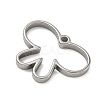 Butterfly 304 Stainless Steel Open Back Bezel Pendants STAS-K279-03A-P-2