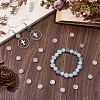 60Pcs Tibetan Style Alloy Flat Round Beads TIBEB-SC0001-58-4