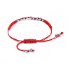 Adjustable Nylon Cord Braided Bead Bracelets and Rings Sets SJEW-JS01029-03-4