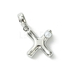 Rack Plating Brass with ABS Plastic Pearl European Dangle Charms KK-G501-02X-P-1