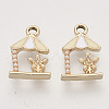 Light Gold Plated Alloy Charms X-ENAM-T009-43B-1
