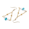 Triangle Iron Chain and Glass Dangle Earrings EJEW-JE05963-03-4