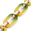 Handmade Two Tone Opaque Acrylic Cable Chains AJEW-JB00635-02-3