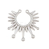 Brass Micro Pave Clear Cubic Zirconia Connector Charms CU-CBAD306-23P-1