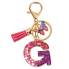 Alloy Resin Butterfly Keychains KEYC-TADJ0002-02G-G-1