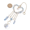Natural Aquamarine Chip Beads with Brass Findings Pendant Decorations HJEW-JM01814-04-3