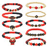 9Pcs 9 Styles Handmade Polymer Clay Heishi Beads Stretch Bracelets BJEW-WH0012-101A-1