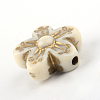 Flower Plating Acrylic Beads X-PACR-Q102-138A-3