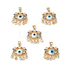 Lampwork Evil Eye Pendants with Colorful Cubic Zirconia ZIRC-L102-13G-2