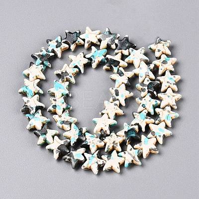 Spray Painted Synthetic Turquoise Beads Strands LS-UNKW-T001-11H-1