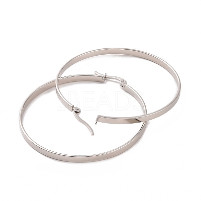 Tarnish Resistant 201 Stainless Steel Big Hoop Earrings with 304 Stainless Steel Pins for Women EJEW-E146-07P-A-1