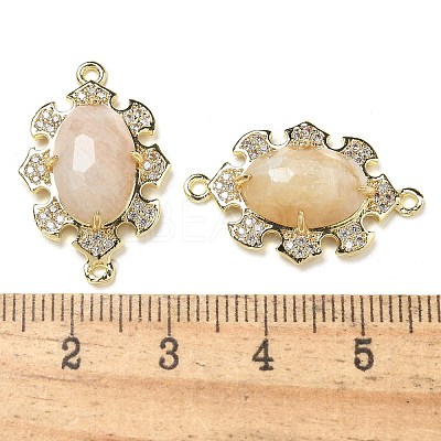 Natural Moonstone Faceted Oval Connector Charms G-G181-06G-09-1