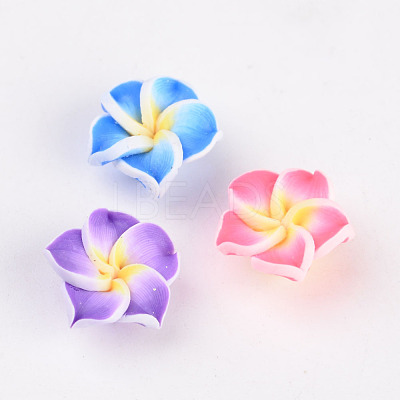 Handmade Polymer Clay 3D Flower Plumeria Beads CLAY-Q192-12mm-M-1