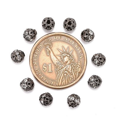 Brass Rhinestone Beads X-RB-A011-6mm-01B-1