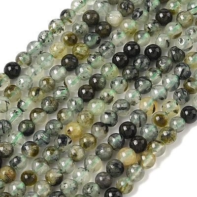 Natural Prehnite Beads Strands G-K224-03-4mm-01-1