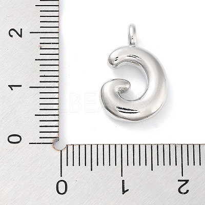 Rack Plating Brass Balloon Letter Pendants KK-C050-01P-G-1