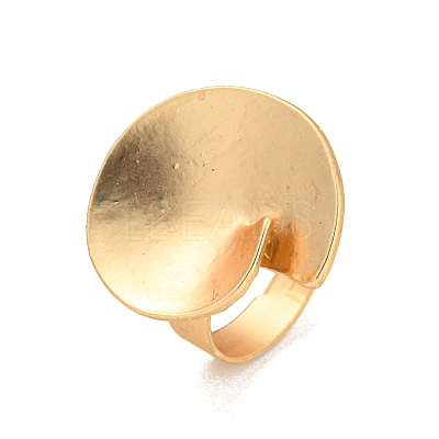 Matte Gold Alloy Adjustable Rings for Women LS-RJEW-K260-07F-1