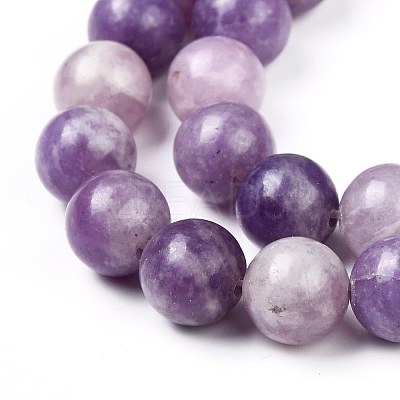 Natural Lepidolite/Purple Mica Stone Beads Strands G-K415-10mm-1