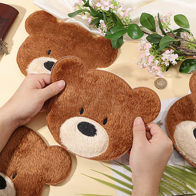 Computerized Embroidery Polyester with Fur Iron on/Sew on Patches DIY-WH0671-397A-1
