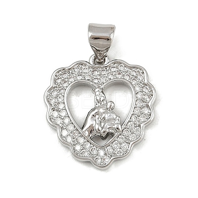Brass Micro Pave Cubic Zirconia Pendants KK-P323-11A-P01-1