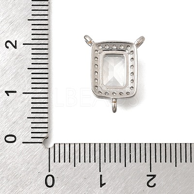 Brass Pave Clear Cubic Zirconia Rectangle Chandelier Component Links X-KK-C255-08P-1