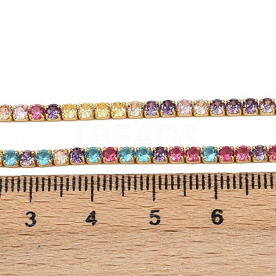 925 Sterling Silver Colorful Cubic Zirconia Chains STER-C016-02A-G01-1