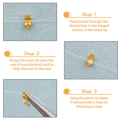 500Pcs Brass End Bead Tips KK-DC0004-07-1
