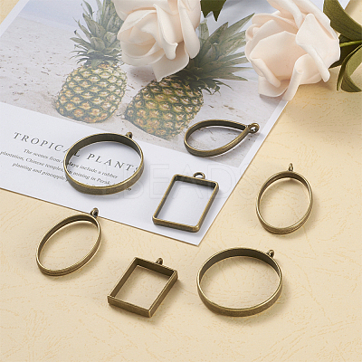 Alloy Open Back Bezel Big Pendants PALLOY-TA0001-26AB-1