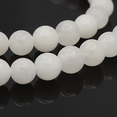 Natural Round White Jade Bead Strands G-P070-01-10mm-1