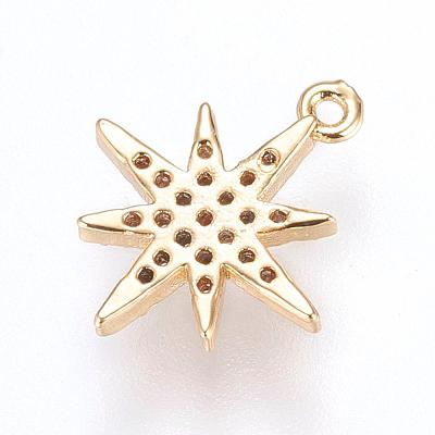 Brass Micro Pave Cubic Zirconia Charms ZIRC-G116-09G-1