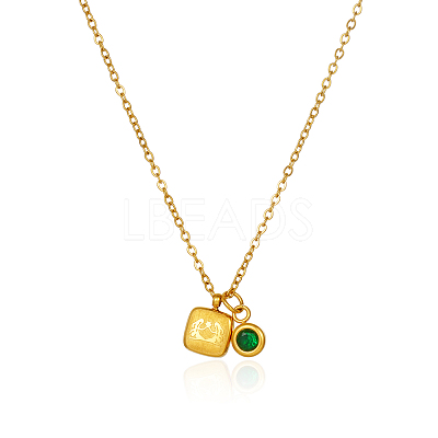 Simple Stainless Steel Square Pendant Necklaces for Women's Daily Wear QS9194-2-1