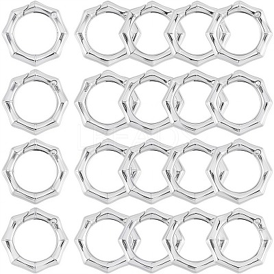 20Pcs Zinc Alloy Spring Gate Rings PALLOY-SP0001-11-1