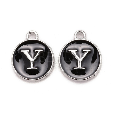 Platinum Plated Alloy Charms LS-ENAM-S118-02Y-P-1