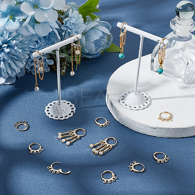 10 Pair Brass Leverback Earring Findings KK-BC0013-27-1