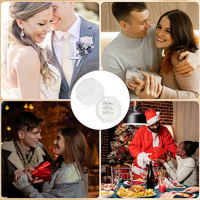 Velvet Cover Plastic Couple Ring Box VBOX-WH20001-02A-1