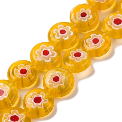 Handmade Millefiori Lampwork Beads Strands LAMP-G164-04D-1