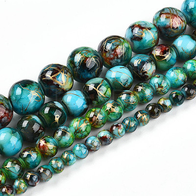 Baking Paint Glass Beads X1-DGLA-N003-10mm-B08-1
