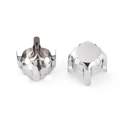 Non-Tarnish 201 Stainless Steel Sew on Prong Settings STAS-T032-01-8mm-P-1