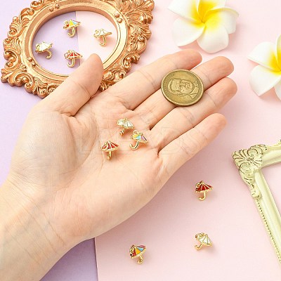 9Pcs 3 Colors Brass Enamel Charms KK-CJ0014-16-1