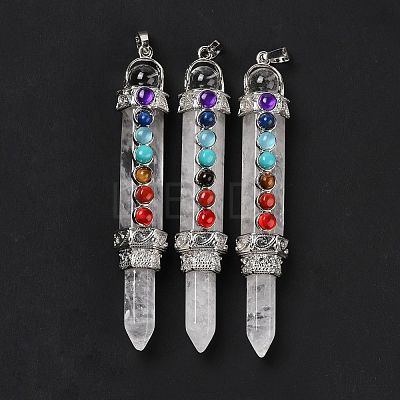 Chakra Theme Natural Quartz Crystal Big Pendants G-I322-06P-05-1