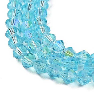 Transparent Electroplate Glass Beads Strands EGLA-A039-T3mm-L20-1