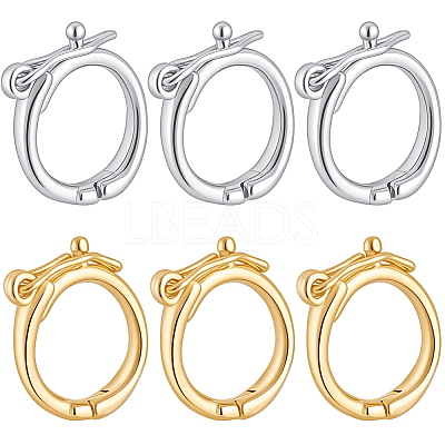 8Pcs 2 Colors Brass Twister Clasps KK-BBC0023-80-1