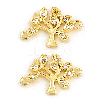 Brass Pave Clear Cubic Zirconia Connector Charms CU-CBA5CB0-09G-1