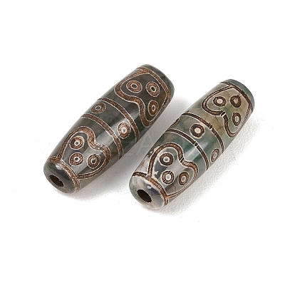 Tibetan Style dZi Beads TDZI-E004-60-1